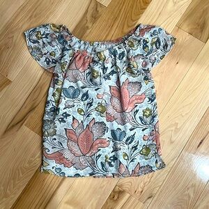 Loft off the shoulder floral top with metallic detail!